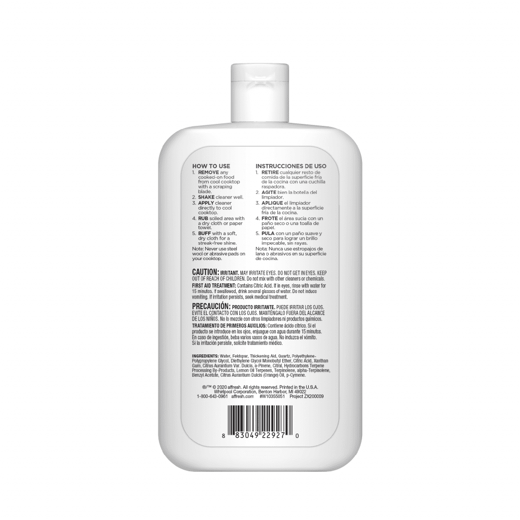 Whirlpool Affresh Cooktop Cleaner (10oz) W10355051