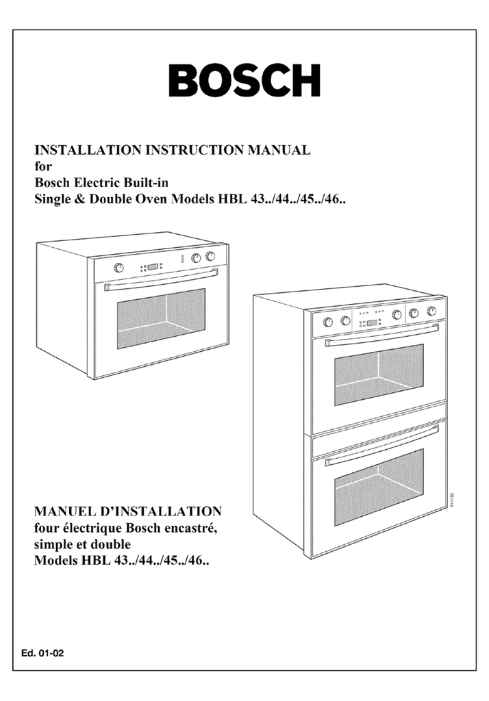 Bosch Instruction Manual 00553236