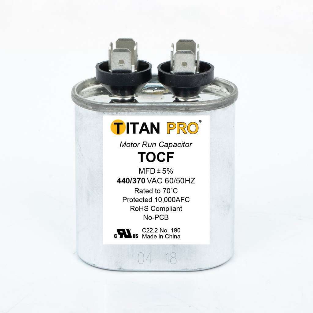 TITAN PRO Run Capacitor 5 MFD 440/370 Volt Oval