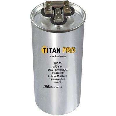 TITAN PRO Run Capacitor 70+7.5 MFD 440/370 Volt Round TRCFD7075