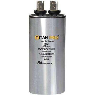 TITAN PRO Run Capacitor 100 MFD 440/370 Volt Round TRCF100