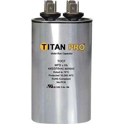 TITAN PRO Run Capacitor 2 MFD 440/370 Volt Oval TOCF2