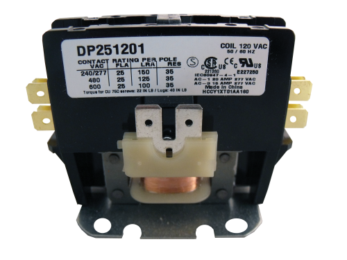 Supco Contactor 25A 120V 1.5 Pole DP251201