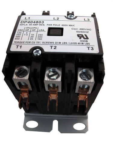 Supco Contactor 40A 480V 3 Pole DP404803