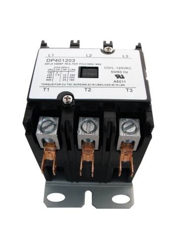 Supco Contactor 40A 120V 3 Pole DP401203