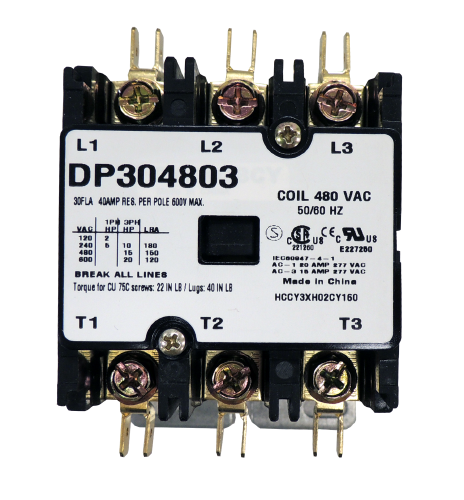 Supco Contactor 30A 480V 3 Pole DP304803