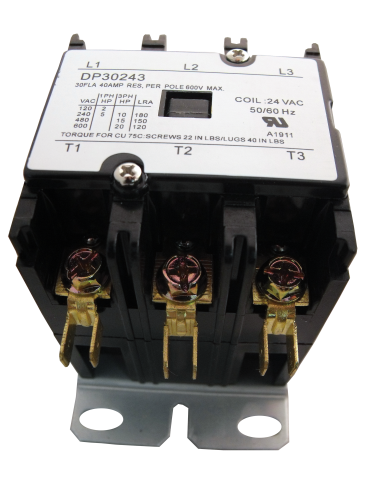 Supco Contactor 30A 24V 3 Pole DP30243